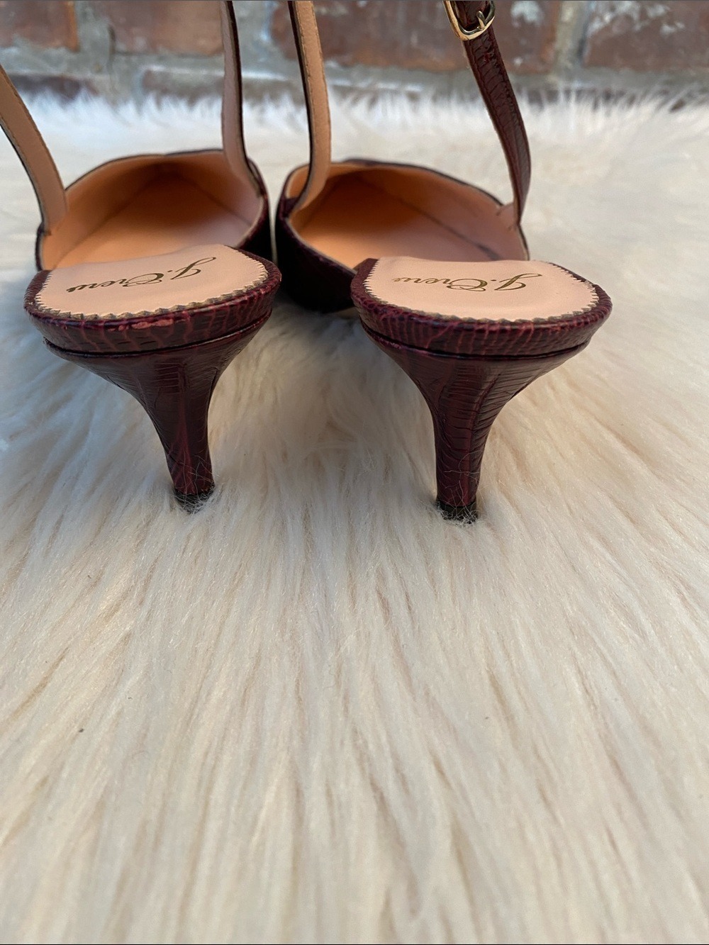 J. Crew Sophia Slingback Leather Kitten Heel Pumps, Size 7 - Picture 10 of 16